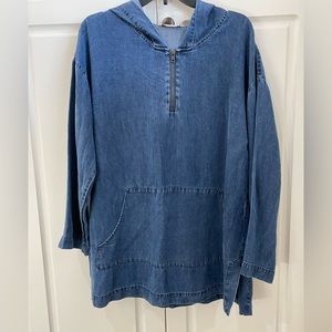 Denim/Tencel Hooded Shirt